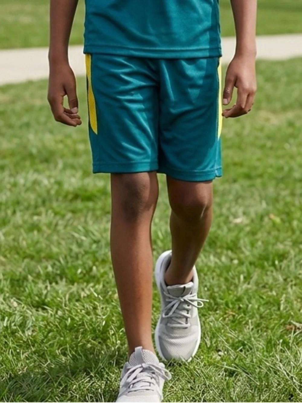NWT - Tek Gear Boys Athletic Shorts - Green & Yellow - Size XXL